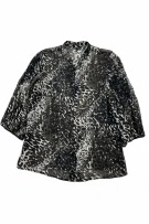 OVS Business Women's Sheer Animal Print Blouse Brown IT L-XL