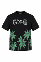 PALM ANGELS GRAPHIC TEE STREETWEAR BLACK MEN PRE OWNED M