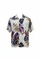 PARADISE BAY SHIRT FLORAL WHITE PURPLE MEN PRE OWNED XL