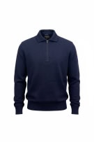 PAUL & SHARK ΠΛΕΚΤΗ ΜΠΛΟΥΖΑ ΜΕ ΦΕΡΜΟΥΑΡ 1/4 ΣΚΟΥΡΟ ΜΠΛΕ UNISEX XXL