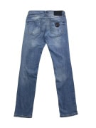 PHILIPP PLEIN DISTRESSED STRAIGHT CUT JEANS WITH LOGO BLUE UNISEX S