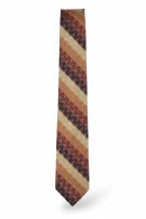 PIERRE CARDIN TIE RETRO GEOMETRIC BROWN BEIGE MENS PRE OWNED