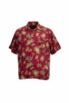 PIERRE CARDIN CAMICIA HAWAIIAN RETRO ROSSO UOMO PRE OWNED L