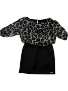 Plasmenco Φόρεμα Casual Animal Print Logo Μαύρο Γυναικείο