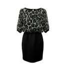 Plasmenco Φόρεμα Casual Animal Print Logo Μαύρο Γυναικείο