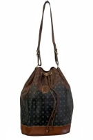 POLLINI BUCKET BAG MONOGRAM LOGO BROWN/BLACK