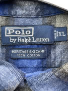 POLO BY RALPH LAUREN FLANNEL SHIRT WORKWEAR BLUE GREY MENS PRE OWNED XL