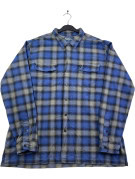 POLO BY RALPH LAUREN FLANNEL SHIRT WORKWEAR BLUE GREY MENS PRE OWNED XL