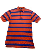 POLO BY RALPH LAUREN POLO SHIRT VINTAGE WITH STRIPES AND EMBROIDERED LOGO ORANGE-BLUE UNISEX M