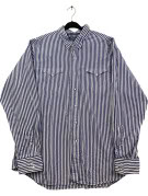 POLO BY RALPH LAUREN BUTTON UP SHIRT CLASSIC STRIPED NAVY WHITE MENS PRE OWNED XL