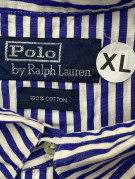 POLO BY RALPH LAUREN BUTTON UP SHIRT CLASSIC STRIPED NAVY WHITE MENS PRE OWNED XL