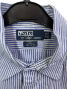 POLO BY RALPH LAUREN CAMICIA A RIGHE VINTAGE BLU/BIANCO UNISEX L usato