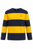 1990s POLO JEANS CO PULLOVER RIGATO BLU GIALLO UOMO PRE OWNED XL