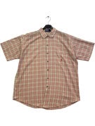 POLO SHORT SLEEVE SHIRT CLASSIC BEIGE CHECK MEN PRE OWNED L
