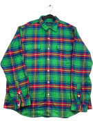 POLO RALPH LAUREN FLANNEL SHIRT CLASSIC PLAID GREEN MENS PRE OWNED XXL