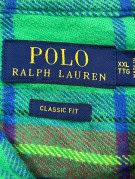 POLO RALPH LAUREN FLANNEL SHIRT CLASSIC PLAID GREEN MENS PRE OWNED XXL