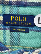 POLO RALPH LAUREN FLANNEL SHIRT CLASSIC GREEN ΑΝΤΡΙΚΟ PRE OWNED L