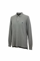 Polo Ralph Lauren Γκρι Μακρυμάνικο Polo Custom Fit Size M