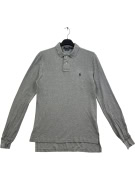 Polo Ralph Lauren Γκρι Μακρυμάνικο Polo Custom Fit Size M