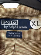 POLO RALPH LAUREN SHORT SLEEVE SHIRT CLASSIC BROWN BEIGE MENS PRE OWNED XL