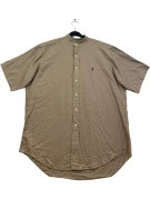 POLO RALPH LAUREN SHORT SLEEVE SHIRT CLASSIC BROWN BEIGE MENS PRE OWNED XL