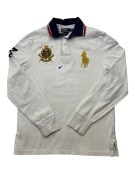 POLO RALPH LAUREN LONGSLEEVE POLO SHIRT CLASSIC OFF WHITE ΑΝΤΡΙΚΟ PRE OWNED XL