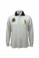 POLO RALPH LAUREN LONGSLEEVE POLO SHIRT CLASSIC OFF WHITE ΑΝΤΡΙΚΟ PRE OWNED XL