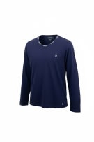 POLO RALPH LAUREN Maglia a maniche lunghe con logo sul collo blu navy UNISEX M