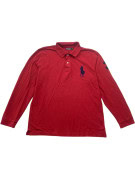 POLO RALPH LAUREN LONG SLEEVE POLO CLASSIC RED MEN PRE OWNED XL