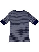 POLO RALPH LAUREN T SHIRT CLASSICA RIGATA NAVY BIANCO DONNA PRE OWNED M