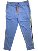 POLO RALPH LAUREN pantaloni tuta vintage con logo laterale azzurro da uomo L-XL