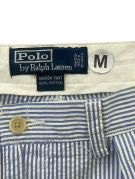 POLO RALPH LAUREN PANTALONI CON PINCES CLASSICI BLU BIANCO UOMO PRE OWNED M