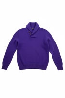 POLO RALPH LAUREN Πλεκτή Μπλούζα Shawl Neck Μωβ Ανδρική Medium