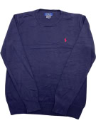 POLO RALPH LAUREN KNIT SWEATER VINTAGE LOGO BLUE MENS L-XL