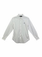 POLO RALPH LAUREN CAMICIA BUTTON DOWN MINIMAL OFF WHITE UOMO PRE OWNED S