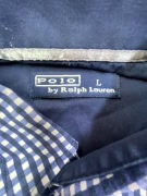 POLO RALPH LAUREN ΠΟΥΚΑΜΙΣΟ CHECK LOGO ΜΠΛΕ ΑΝΔΡΙΚΟ L