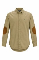 POLO RALPH LAUREN SHIRT CLASSIC BEIGE MEN PRE OWNED L