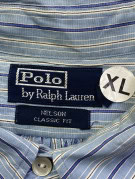 POLO RALPH LAUREN CAMICIA CLASSIC AZZURRA A RIGHE UOMO PRE OWNED XL