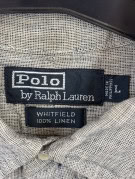 POLO RALPH LAUREN SHIRT CLASSIC GREY MEN PRE OWNED L