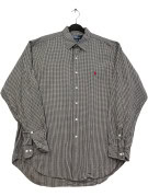 POLO RALPH LAUREN CAMICIA CLASSIC QUADRI NERO BIANCO UOMO PRE OWNED L
