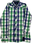 POLO RALPH LAUREN SHIRT CLASSIC CHECK GREEN MEN PRE OWNED XL