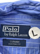 POLO RALPH LAUREN CAMICIA CLASSICA RIGATA BLU UOMO PRE OWNED L