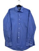 POLO RALPH LAUREN CAMICIA CLASSICA RIGATA BLU UOMO PRE OWNED L
