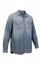 POLO RALPH LAUREN CAMICIA CLASSIC WASHED BLUE UOMO PRE OWNED XXL