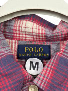 POLO RALPH LAUREN CAMICIA A QUADRI CLASSIC ROSSA BLU UOMO PRE OWNED M