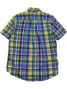 POLO RALPH LAUREN SHORT SLEEVE SHIRT PLAID BLUE MEN PRE OWNED M