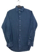 POLO RALPH LAUREN CAMICIA BUTTON DOWN PLAID CLASSICA NAVY VERDE UOMO PRE OWNED M