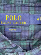 POLO RALPH LAUREN CAMICIA BUTTON DOWN PLAID CLASSICA NAVY VERDE UOMO PRE OWNED M