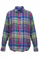 POLO RALPH LAUREN SHIRT SEA SOFT LINEN CHECKED MULTICOLOR UNISEX L