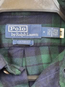 POLO RALPH LAUREN SHIRT CHECKED NAVY GREEN MEN PRE OWNED M